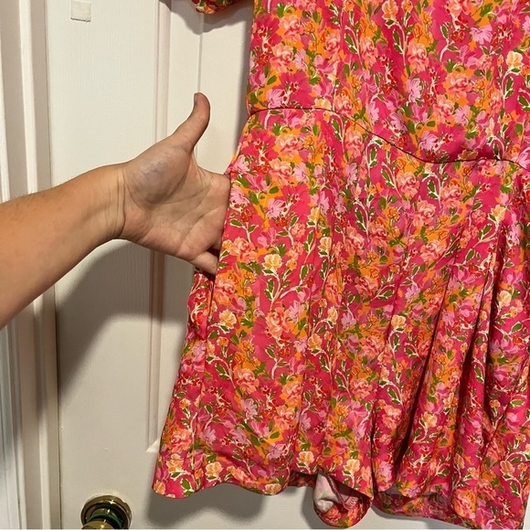 RESA Penelope Romper Pink Ditsy Floral Puffed Sleeves Small F2 - Picture 4 of 7
